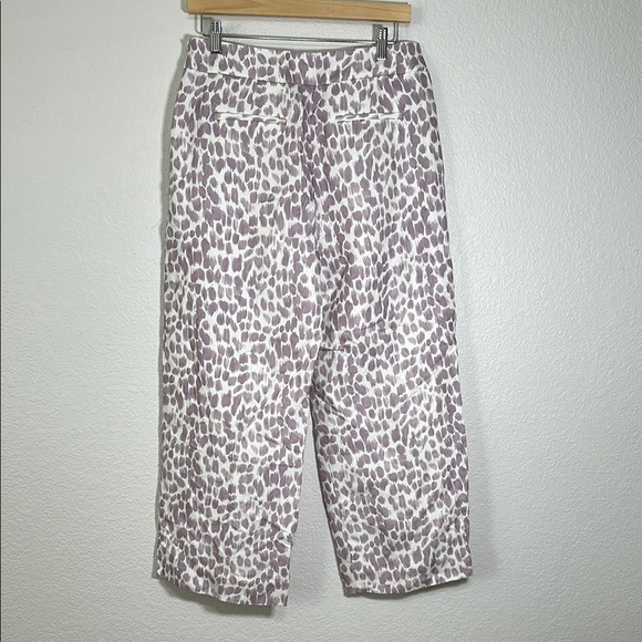 J. Crew Linen Blend Printed Cropped Pants 8 - Picture 2 of 7